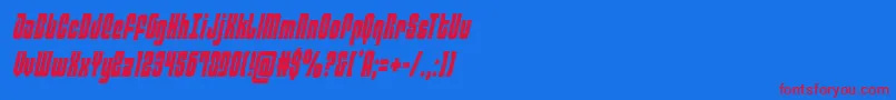 philadelphiacondsemital Font – Red Fonts on Blue Background