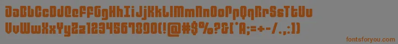 フォントphiladelphiaexpand – 茶色の文字が灰色の背景にあります。