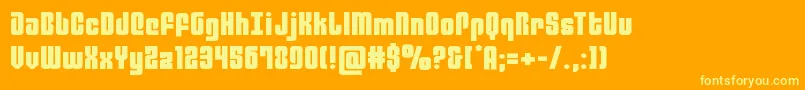 philadelphiaexpand-Schriftart – Gelbe Schriften auf orangefarbenem Hintergrund