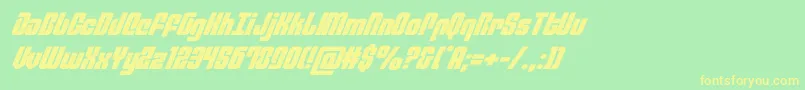 philadelphiaexpandital Font – Yellow Fonts on Green Background