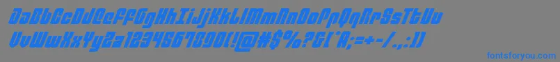 フォントphiladelphiaexpandital – 灰色の背景に青い文字
