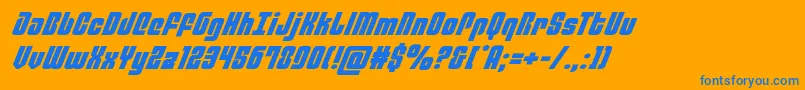 philadelphiaexpandital Font – Blue Fonts on Orange Background