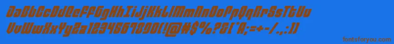 philadelphiaexpandital Font – Brown Fonts on Blue Background