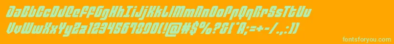 philadelphiaexpandital Font – Green Fonts on Orange Background