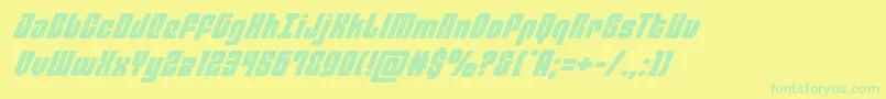 philadelphiaexpandital Font – Green Fonts on Yellow Background