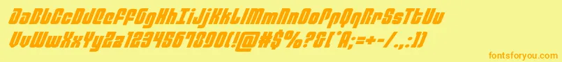 philadelphiaexpandital Font – Orange Fonts on Yellow Background