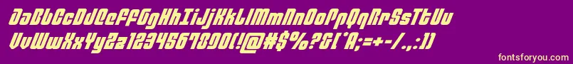 フォントphiladelphiaexpandital – 紫の背景に黄色のフォント
