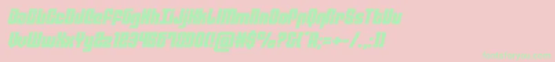 philadelphiaexpandsemitalフォントについての詳細 フォントphiladelphiaexpandsemital – ピンクの背景に緑の文字