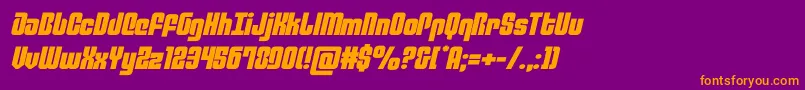 philadelphiaexpandsemital Font – Orange Fonts on Purple Background