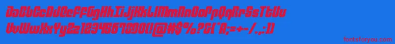 Шрифт philadelphiaexpandsemital – красные шрифты на синем фоне
