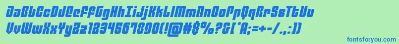 philadelphiaexpandsemital Font – Blue Fonts on Green Background