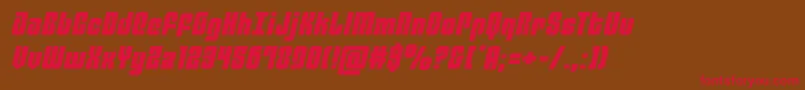 philadelphiaexpandsemital Font – Red Fonts on Brown Background