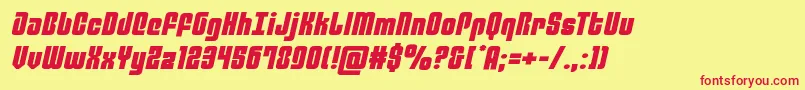 philadelphiaexpandsemital Font – Red Fonts on Yellow Background