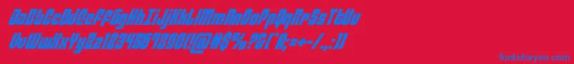 philadelphiaital-Schriftart – Blaue Schriften auf rotem Hintergrund