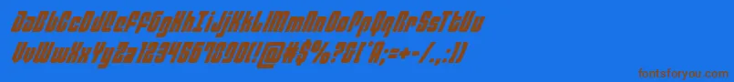 philadelphiaital Font – Brown Fonts on Blue Background