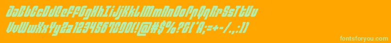 philadelphiaital Font – Green Fonts on Orange Background
