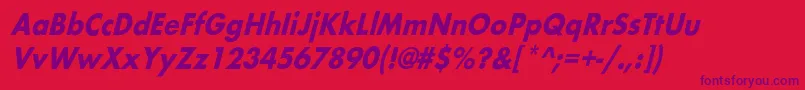 フォントBelmarcndoblBo – 赤い背景に紫のフォント