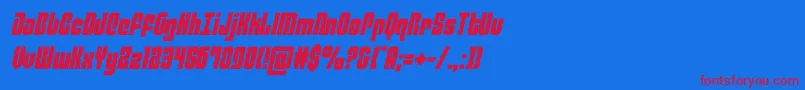 フォントphiladelphiasemital – 赤い文字の青い背景