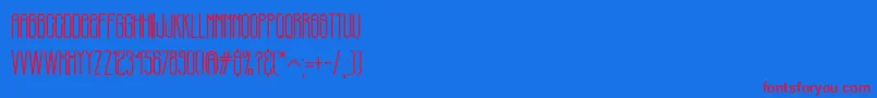 PHILBROOK-Schriftart – Rote Schriften auf blauem Hintergrund