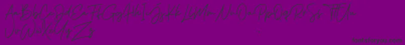 Phillips Muler Signature-Schriftart – Schwarze Schriften auf violettem Hintergrund
