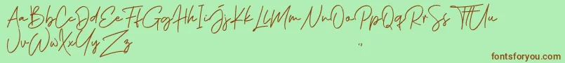 Phillips Muler Signature Font – Brown Fonts on Green Background