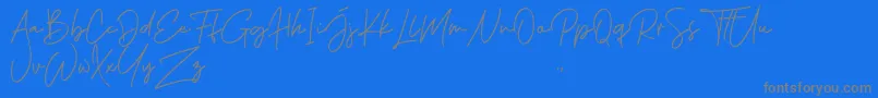 Phillips Muler Signature-Schriftart – Graue Schriften auf blauem Hintergrund