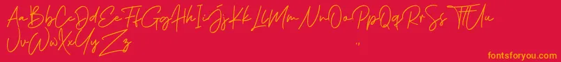 Phillips Muler Signature Font – Orange Fonts on Red Background