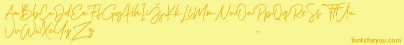 Phillips Muler Signature Font – Orange Fonts on Yellow Background