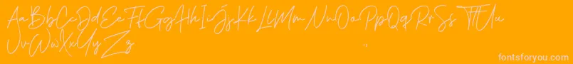 Phillips Muler Signature Font – Pink Fonts on Orange Background