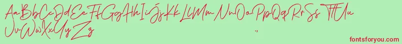 Phillips Muler Signature Font – Red Fonts on Green Background