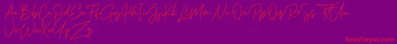 Phillips Muler Signature-Schriftart – Rote Schriften auf violettem Hintergrund