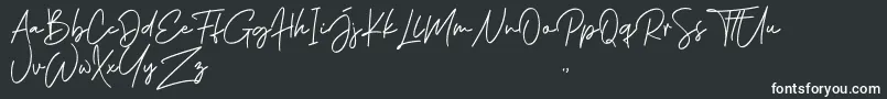 Fonte Phillips Muler Signature – fontes brancas em um fundo preto