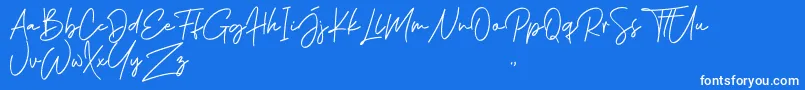 Phillips Muler Signature Font – White Fonts on Blue Background