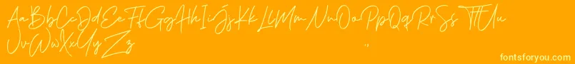 Phillips Muler Signature Font – Yellow Fonts on Orange Background