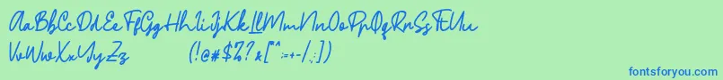 Phillips Font – Blue Fonts on Green Background