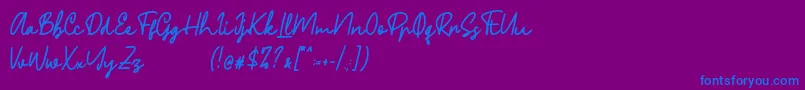 Phillips Font – Blue Fonts on Purple Background