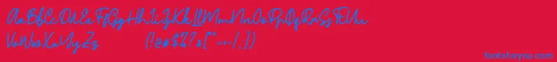 Phillips Font – Blue Fonts on Red Background