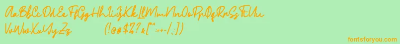 Phillips Font – Orange Fonts on Green Background