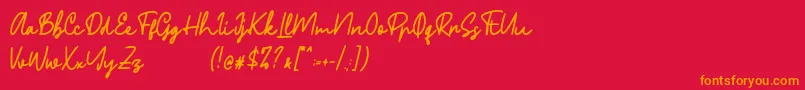 Phillips Font – Orange Fonts on Red Background