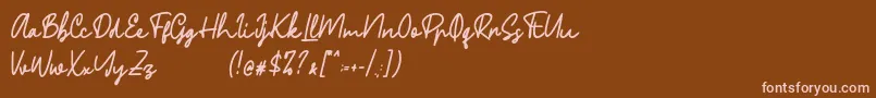 Phillips Font – Pink Fonts on Brown Background