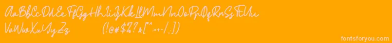 Phillips-Schriftart – Rosa Schriften auf orangefarbenem Hintergrund