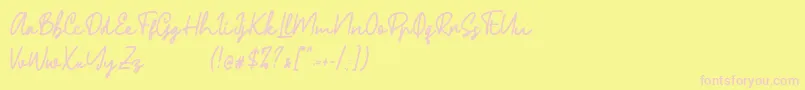 Phillips-Schriftart – Rosa Schriften auf gelbem Hintergrund