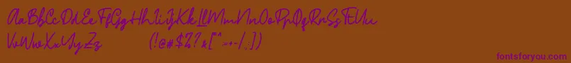 Phillips Font – Purple Fonts on Brown Background