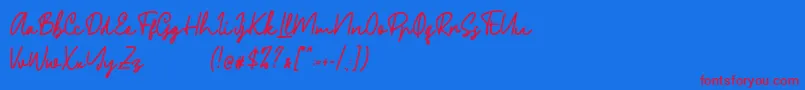 Phillips Font – Red Fonts on Blue Background