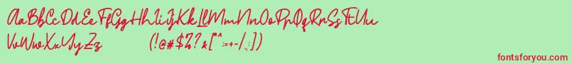 Phillips Font – Red Fonts on Green Background