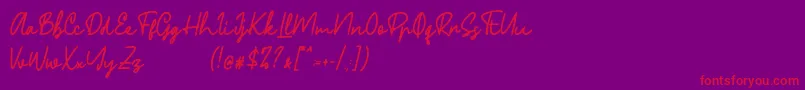 Phillips Font – Red Fonts on Purple Background