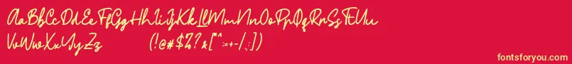 Phillips Font – Yellow Fonts on Red Background