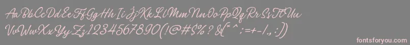 Czcionka Philomena Script – różowe czcionki na szarym tle