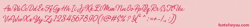 Шрифт Philomena Script – красные шрифты на розовом фоне