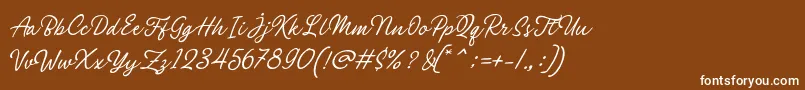 Шрифт Philomena Script – белые шрифты на коричневом фоне